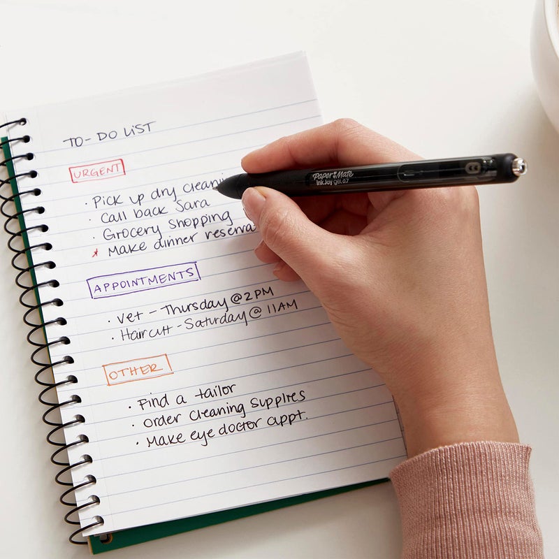 Paper Mate أقلام جيل إنك جوي من بيبر ميت، نقطة متوسطة، أسود، 3 قطع - Image 4